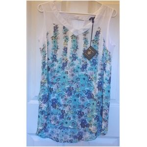 NWT Maison Coupé floral sleeveless blouse